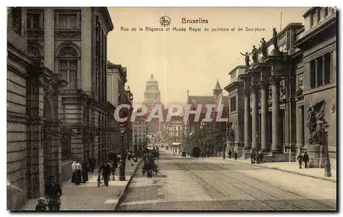Cartes postales Bruxelles Rue de al Regence et musee royal de peinture et de sculpture