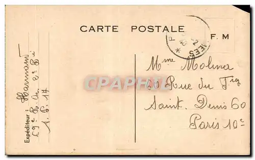 Cartes postales Carte de Franchise Militaire Molina Paris