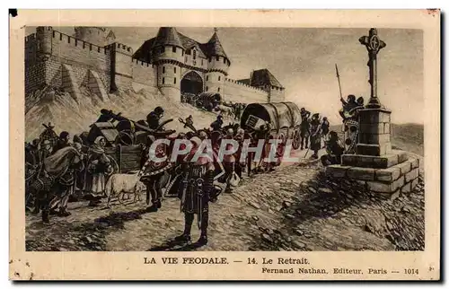 Cartes postales La Vie Feodale Le Retrait