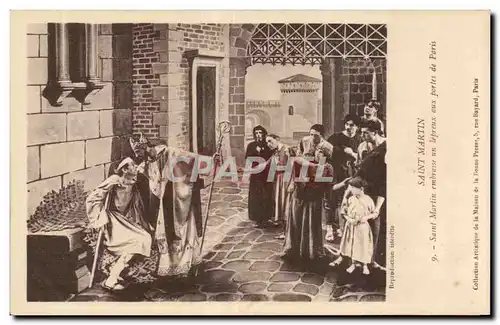 Cartes postales Saint Martin Saint Martin embrasse un lipreux aux portes