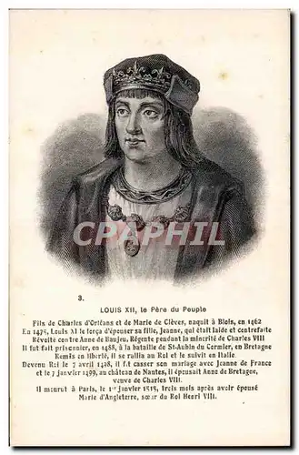 Ansichtskarte AK Louis XII le pere du peuple Fils de Charles d orleans et de Marie de Cleves naquit a Bleis en en