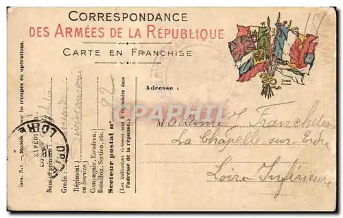 Ansichtskarte AK Carte en Franchise Militaire Francheteau La Chapelle sur indre