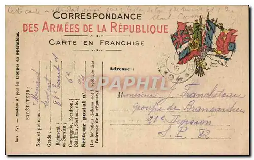 Ansichtskarte AK Carte en Franchise Militaire Francheteau