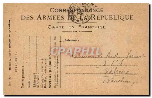 Carte de Franchise Militaire Bouvet Valreas