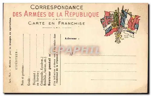 Cartes postales Correspondance Des Armees De La Republique Carte En Franchise