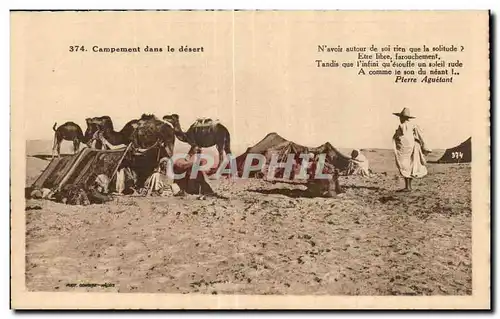 Cartes postales Algerie Campement dans Ie desert