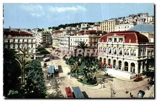 Ansichtskarte AK Algerie Alger La Theatre et Rue Dumont d Urville