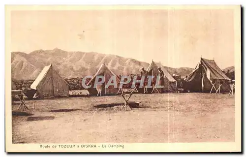 Cartes postales Algerie Route de Tozeur a Biskra Le Camping