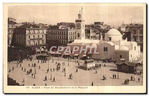 Cartes postales Algerie Alger Place du Gouvernement et la Mosquee