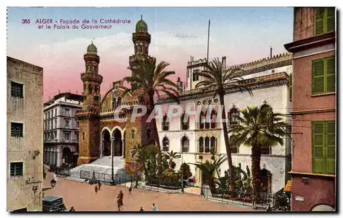 Ansichtskarte AK Algerie ALGER Facade de la Cathedrale et le Palais du Gouverneur