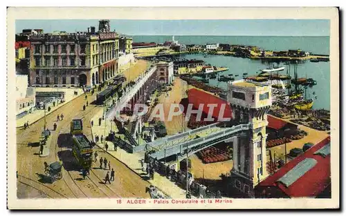 Cartes postales Algerie ALGER Palais Consulaire et la Marine