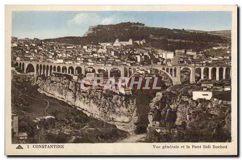 Ansichtskarte AK Algerie CONSTANTINE Vue generale et le Pont Sidi Rached