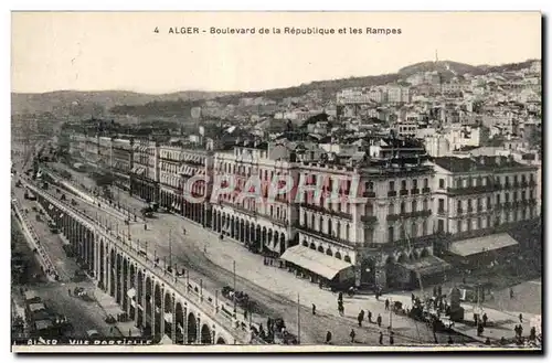 Ansichtskarte AK Algerie ALGER - Boulevard de la Republique et les Rampes