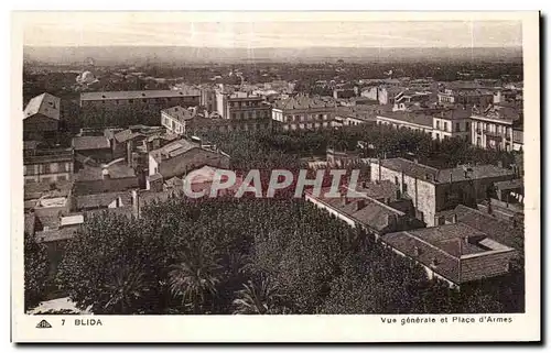 Ansichtskarte AK Algerie BLIDA Vue generale et Place d Armes