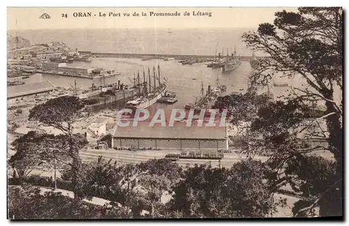 Cartes postales Algerie Oran Le port vu de la promenade de l etang