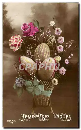 Cartes postales Fantaisie Fleurs Paques Easter Oeuf