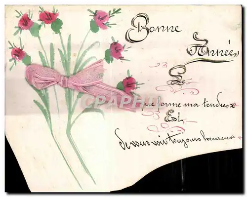 Cartes postales Fantaisie Fleur Bonne annee