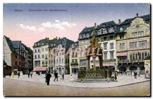 Cartes postales Mainz Marktptats mit Marktbrunnen