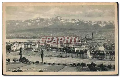 Cartes postales Konstanz Bodensee mit Schweizer Alpen