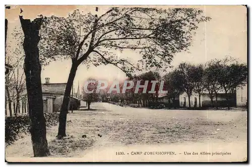 Cartes postales Camp d Oberhoffen Une des Allees principales Militaria