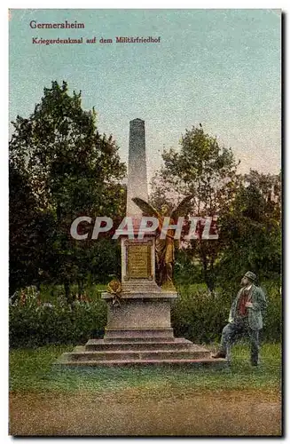 Cartes postales Germersheim Kriegerdenkmal auf dem Militarfriedhof