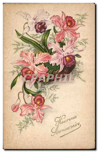 Cartes postales Fantaisie Fleurs Heureux Anniversaire