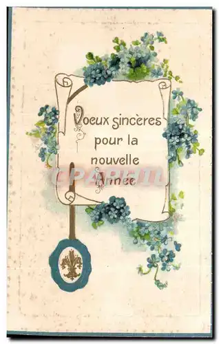 Cartes postales Fantaisie Fleurs Voeux Sinceres Pour la Ainee