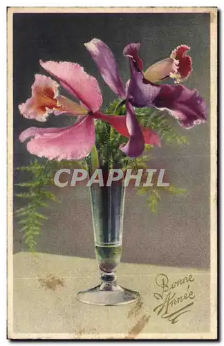 Cartes postales Fantaisie Fleurs Bonne Annee