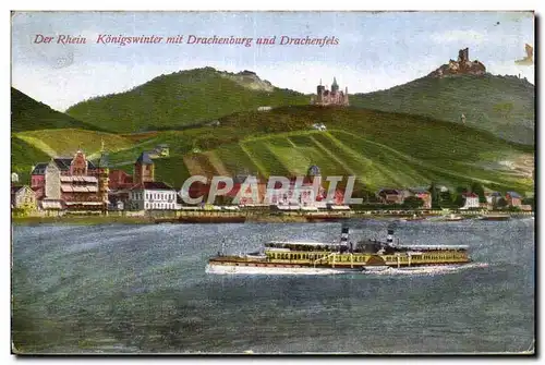 Ansichtskarte AK Der Rhein Konigwinter mit Drachenburg und Drachenfels