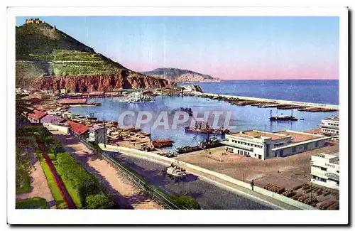 Cartes postales Algerie Oran Le port et la Mantage de Santa Cruz