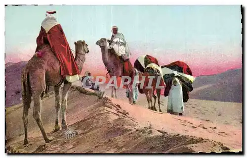 Ansichtskarte AK Algerie Scenes and Types d Afrique du Nord Caravane dans le desert