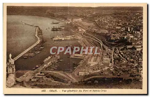 Cartes postales Algerie Oran - Vue generale du port et Santa Cruz