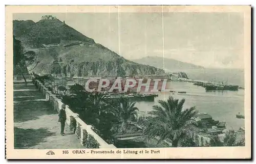 Cartes postales Algerie Oran - Promenade de Letang et le Port