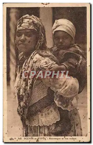 Ansichtskarte AK Algerie Scenes et types - Mauresque et ion enfant