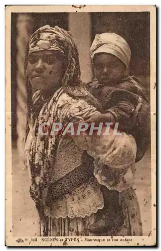 Cartes postales Algerie Scenes et types - Mauresque et ion enfant