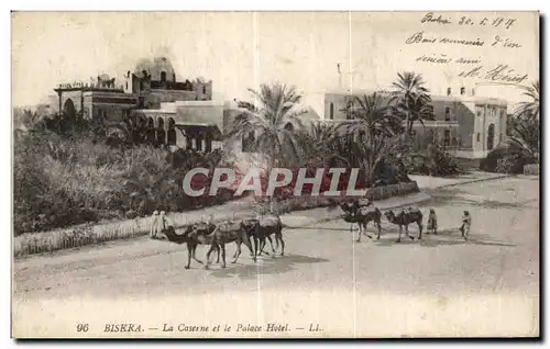 Cartes postales Biskra Algeria - the Barracks and the De luxe hotel Hotel Camel Camel