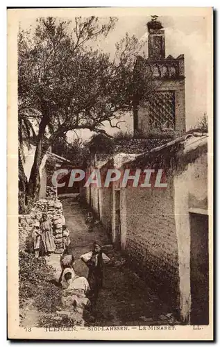Cartes postales Algerie - Tlemcen- sidi-Lahassen - Le Minaret Enfants