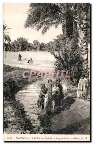 Cartes postales Algerie Scenes et type - Enfants se baignant dans un Oued