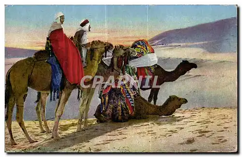 Moderne Karte Algerie Scenes Chameau Camel