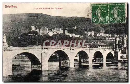 Cartes postales Heidelberg Die alte Brucke mit Schloss