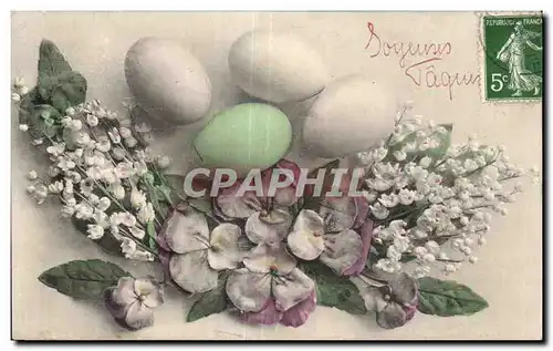 Cartes postales Fantaisie Fleurs Paques Easter