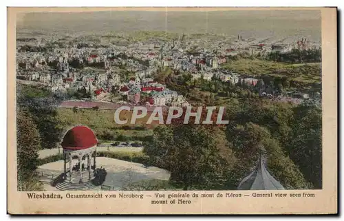 Cartes postales Wiesbaden Gesamtansicht vom Neroberg vue generale du mont de Neron