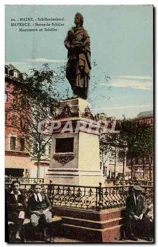 Ansichtskarte AK Mainz Schillerdenkmal Mayence Statue de Schiller Monument of Schiller