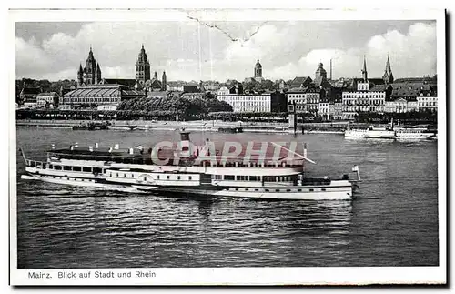 Cartes postales Mainz Blick auf Stadt und Rhein Bateau