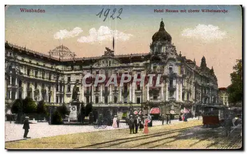 Cartes postales Wiesbade Hotel Nassau mit oberer Wilhetmstra