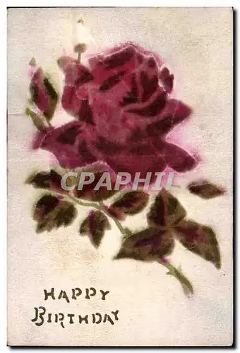 Cartes postales Fantaisie Fleurs Anniversaire Happy birthday