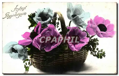 Cartes postales Fantaisie Fleurs Anniversaire