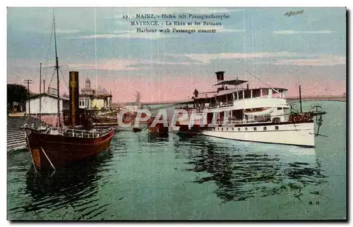 Cartes postales Mayence Le rhin et les Bateaux