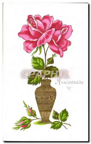 Cartes postales Fantaisie Fleurs Anniversaire