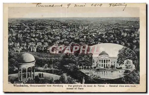 Cartes postales Wiesbaden Gesamtansicht vom Neroberg Vue generale du mont de Neron Generale view scen from mount